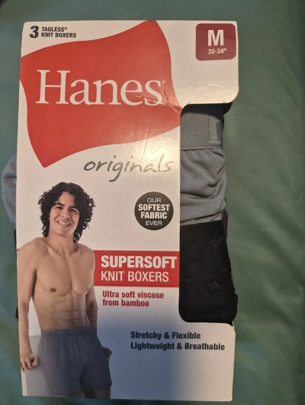 Hanes Supersoft Knit Boxers Pack - Black & Light Blue